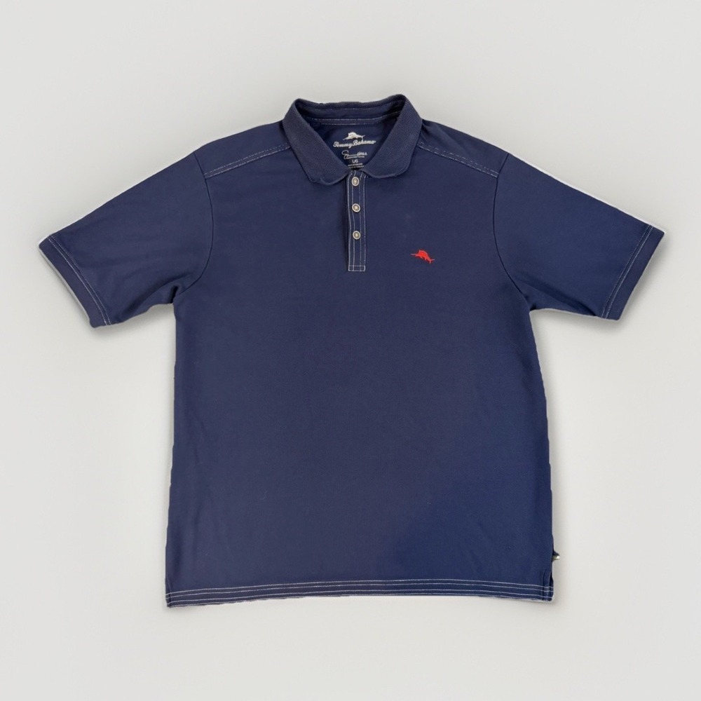 Tommy Bahama Polo Shirt Men's Large Navy blue Island Zone Supima Cotton
